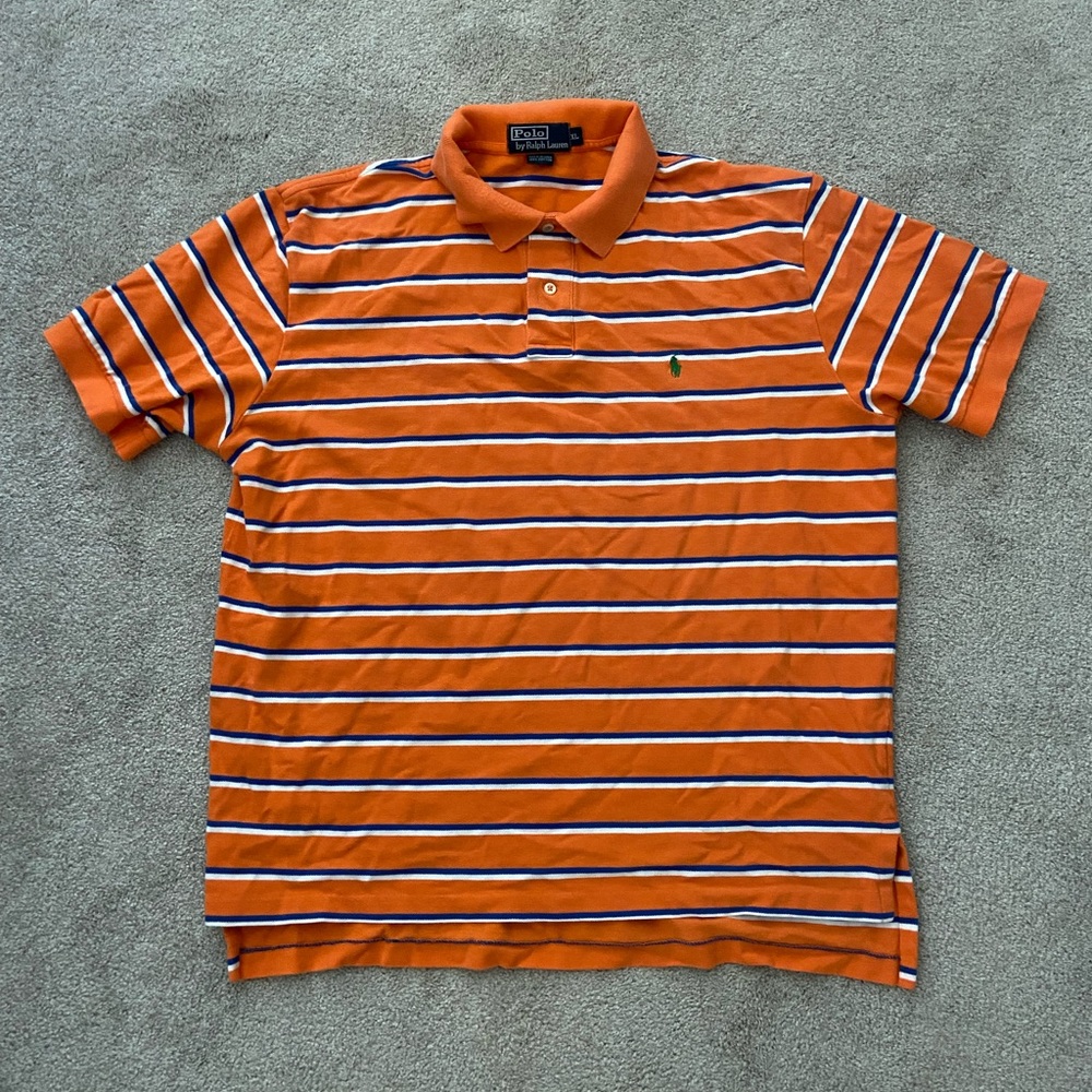 Orange Striped Polo by Ralph Lauren
